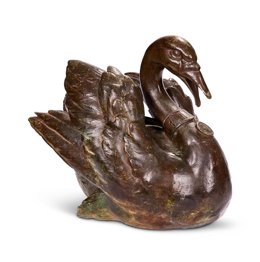 A PETITE BRONZE FOUNTAIN IN THE FORM OF A SWAN, MODERN - Image 2 of 3