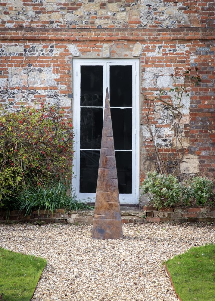 A UNIQUE TEXTURED BRONZE OBELISK CAST BY KEN BOLAN, 2008 - Image 2 of 2