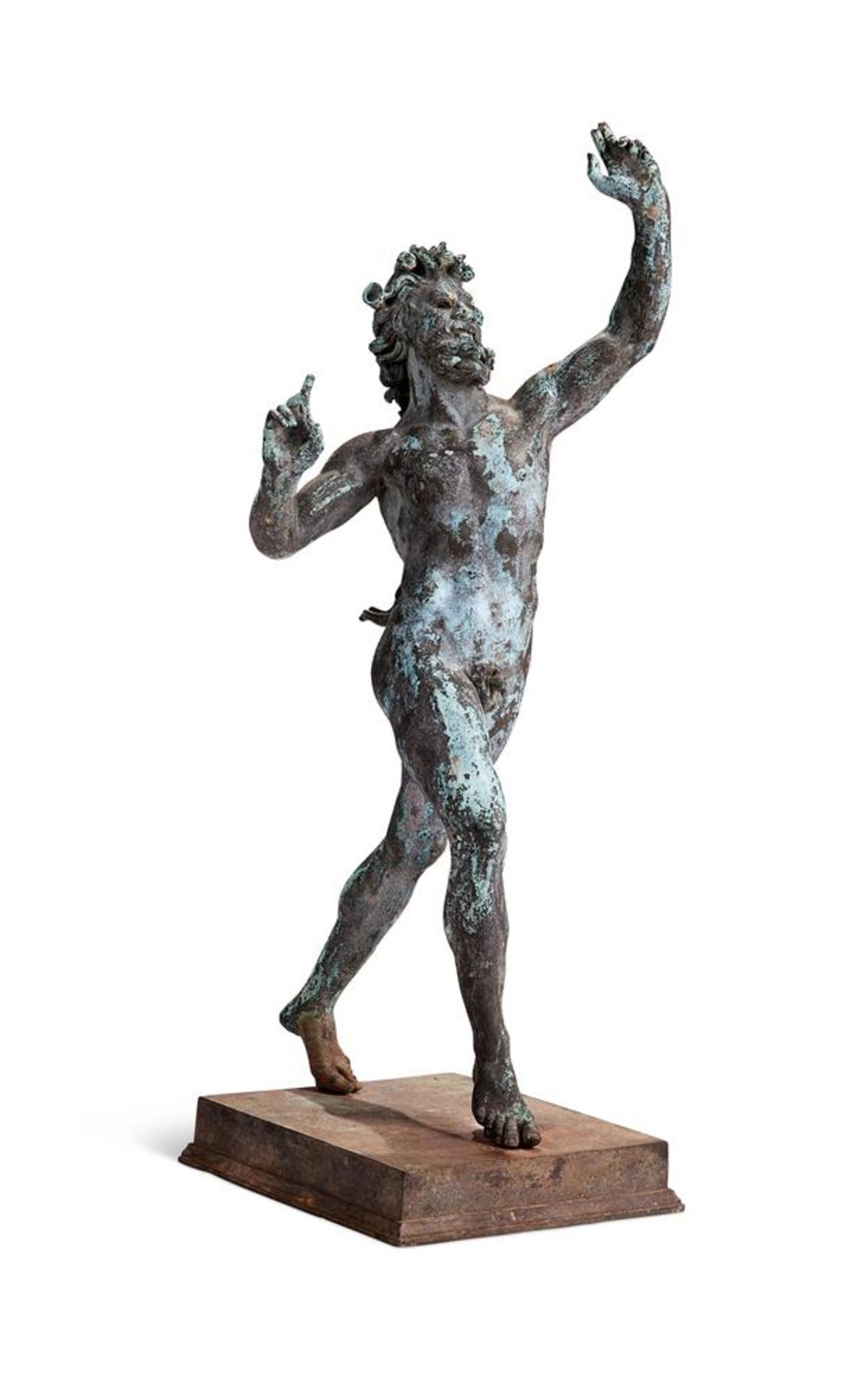 AFTER THE ANTIQUE, A NEAPOLITAN BRONZE FIGURE OF THE DANCING FAUN, LATE 19TH CENTURY