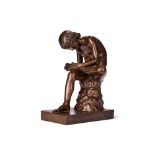 AFTER THE ANTIQUE, A BRONZE FIGURE OF THE SPINARIO CAST BY BARBEDIENNE, LATE 19TH CENTURY