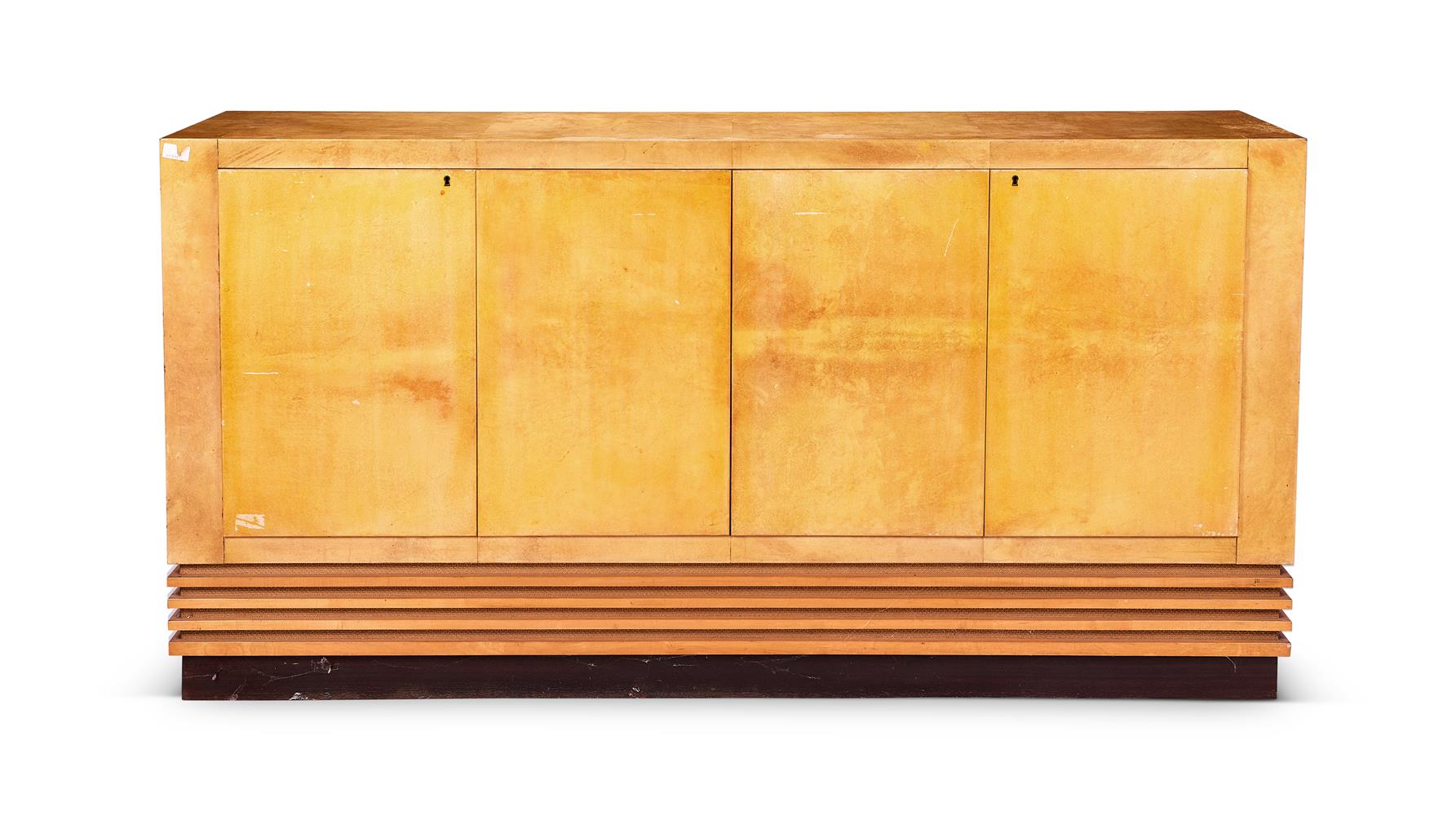 A LACQUERED GOATSKIN SIDE OR MUSIC CABINET BY ALDO TURA, CIRCA 1955 - Image 2 of 3