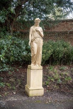 A RARE BLASHFIELD TERRACOTTA STATUE OF CERES, DATED 1871