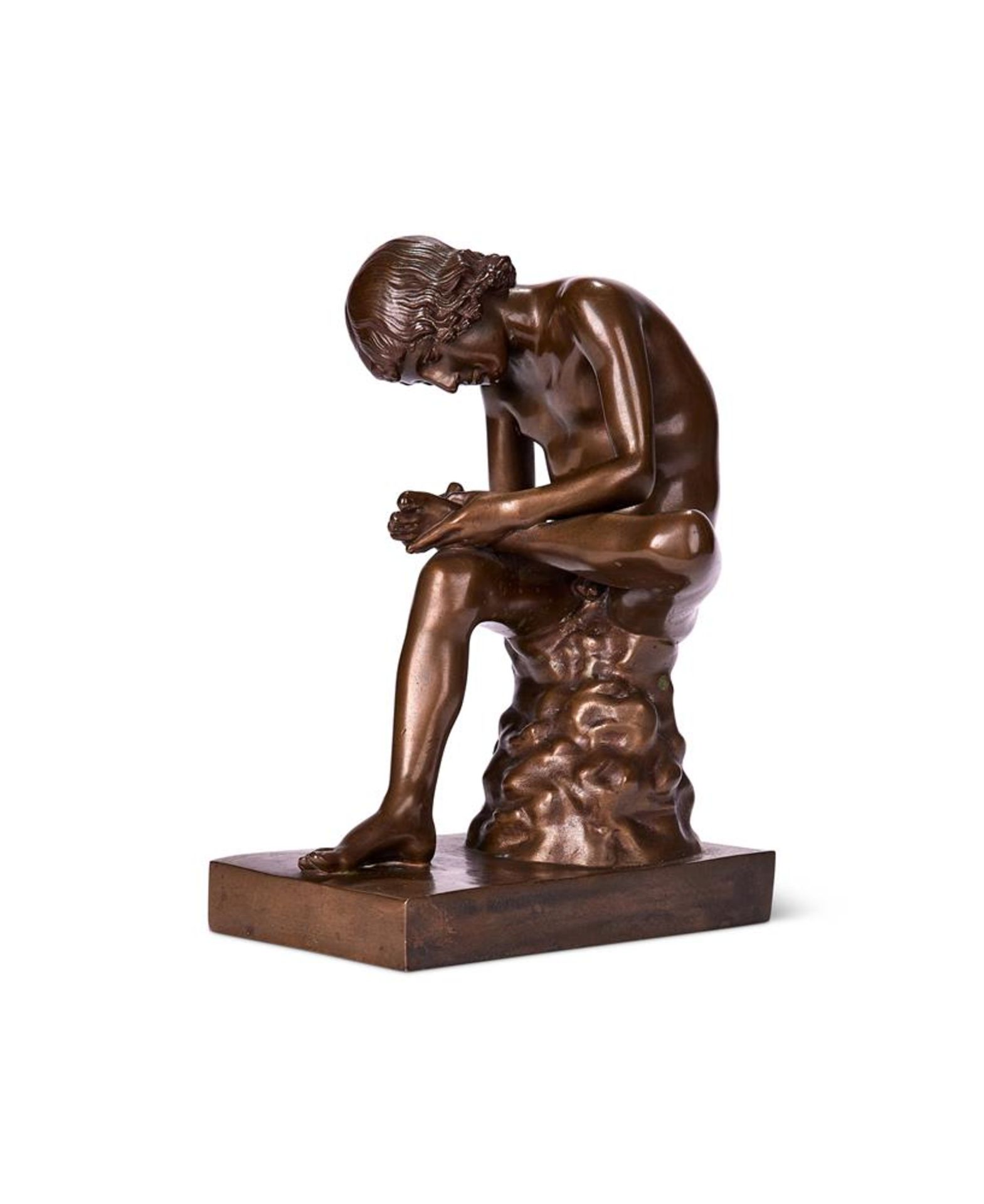 AFTER THE ANTIQUE, A BRONZE FIGURE OF THE SPINARIO CAST BY BARBEDIENNE, LATE 19TH CENTURY