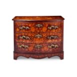 A DUTCH WALNUT AND FLORAL MARQUETRY COMMODE, EARLY 19TH CENTURY
