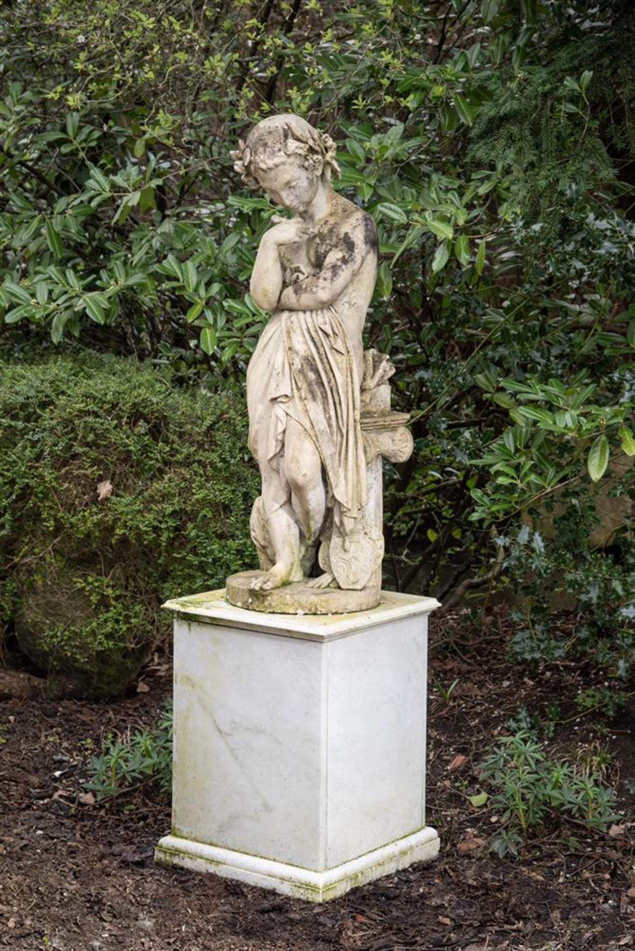 ‘J.D’: A TERRACOTTA SCULPTURE OF A YOUNG GIRL, PROBABLY AN ALLEGORY OF SCULPTURE, LATE 19TH CENTURY