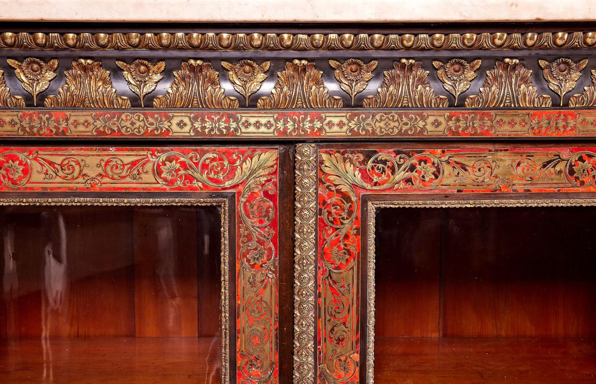 Y A NAPOLEON III EBONISED, ORMOLU MOUNTED, TORTOISESHELL AND BRASS MARQUETRY SIDE CABINET - Image 4 of 4