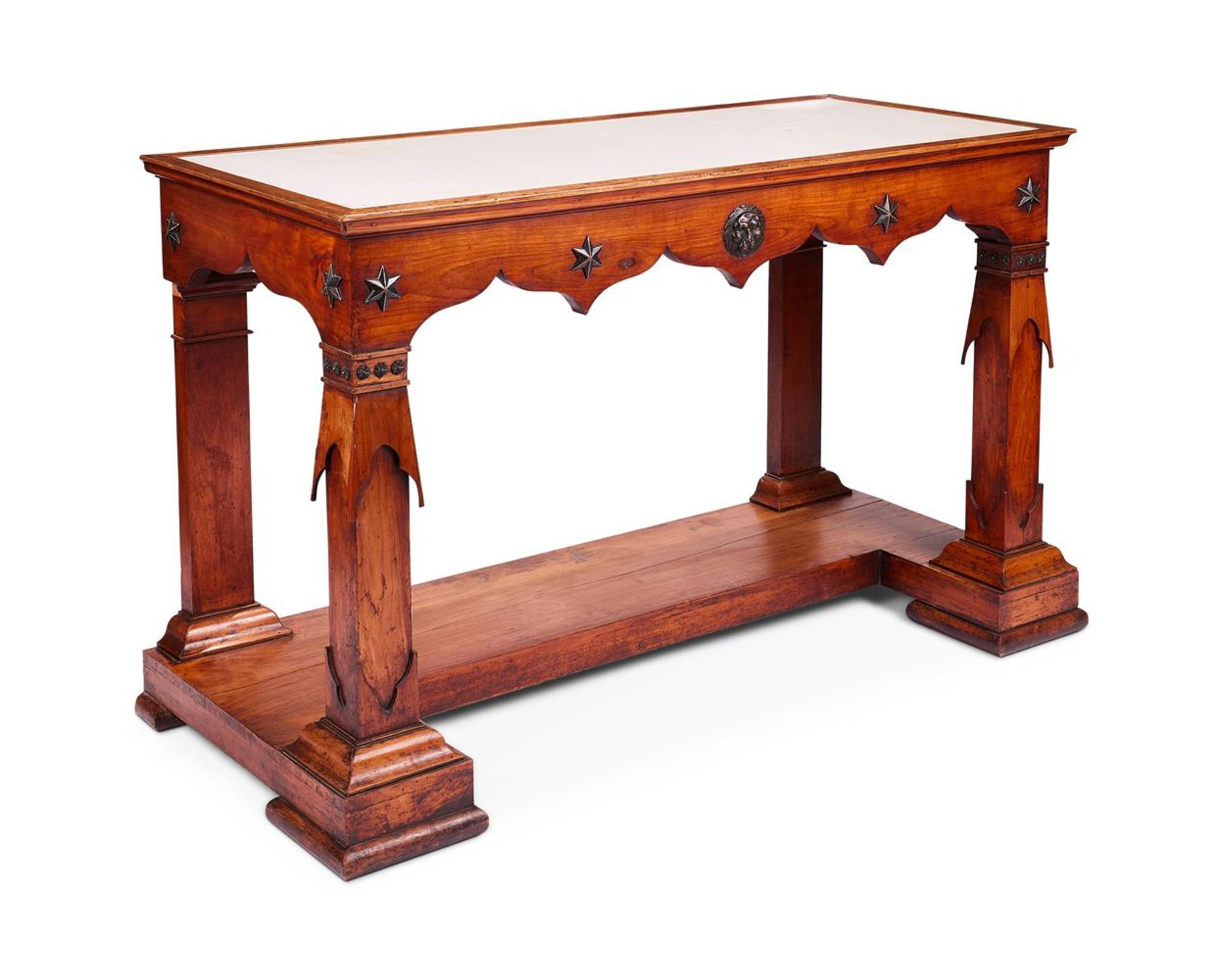 A PAIR OF BALTIC FRUITWOOD AND EBONISED CONSOLE TABLES, CIRCA 1835 - Image 2 of 3