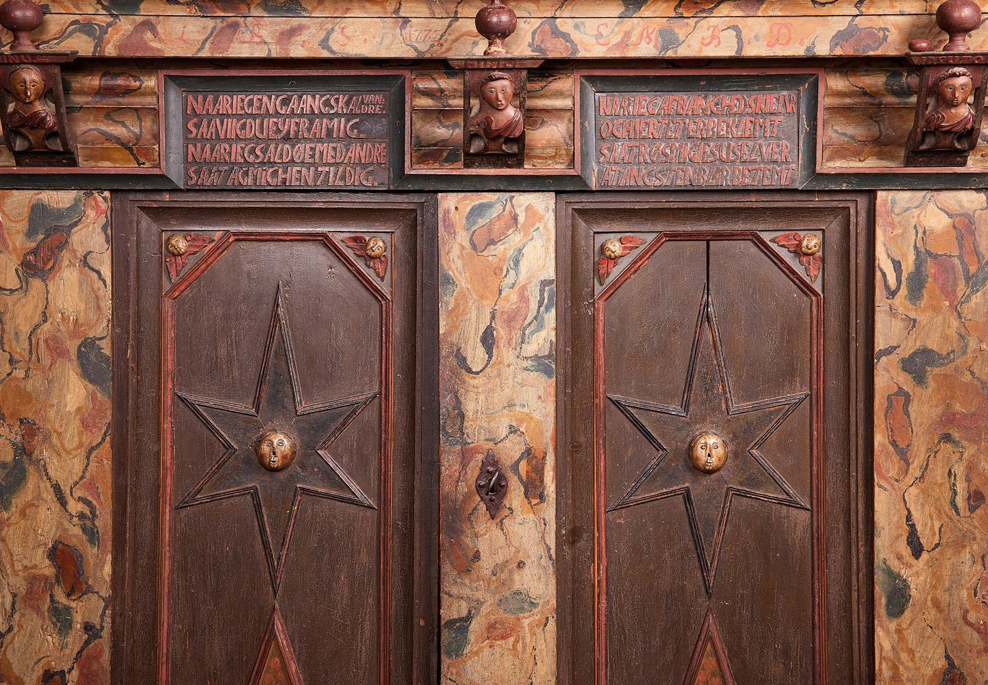 A LARGE DANISH PAINTED CABINET, CIRCA 1740 - Image 2 of 4