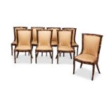 A SET OF EIGHT TESSELLATED HORN DINING CHAIRS IN THE MANNER OF KARL SPRINGER, CIRCA 1975