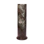 A LARGE SERPENTINE MARBLE PEDESTAL COLUMN, 19TH CENTURY