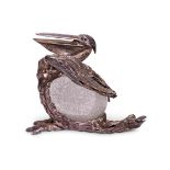 λ AN ITALIAN SILVERED PELICAN BY GABRIELLA CRESPI, CIRCA 1970-1974