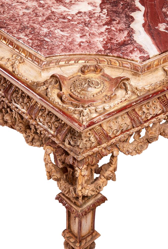 A FRENCH CARVED, CREAM PAINTED AND PARCEL GILT CENTRE TABLE OR 'TABLE DE MILIEU' - Image 2 of 2