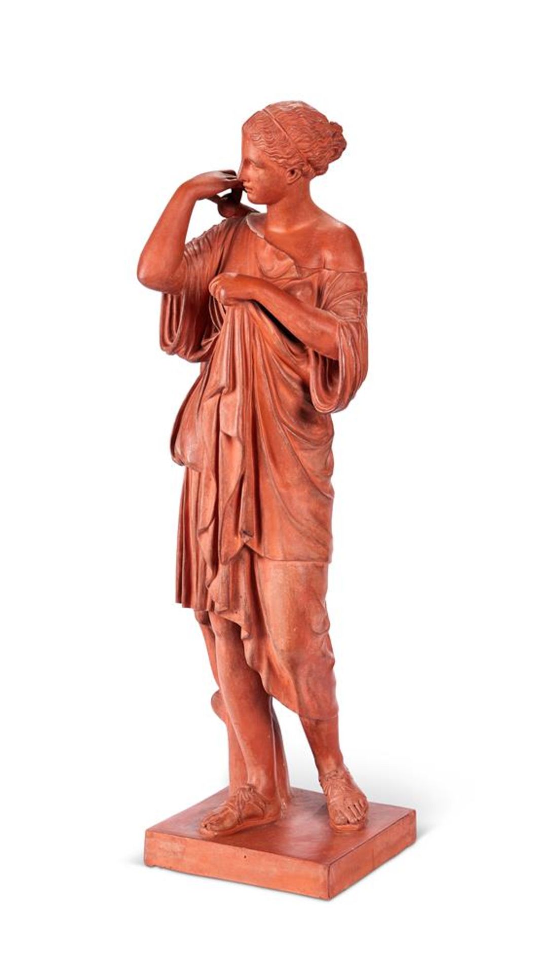 AFTER THE ANTIQUE, A TERRACOTTA FIGURE OF DIANA OF GABII BY BLASHFIELD, MID 19TH CENTURY