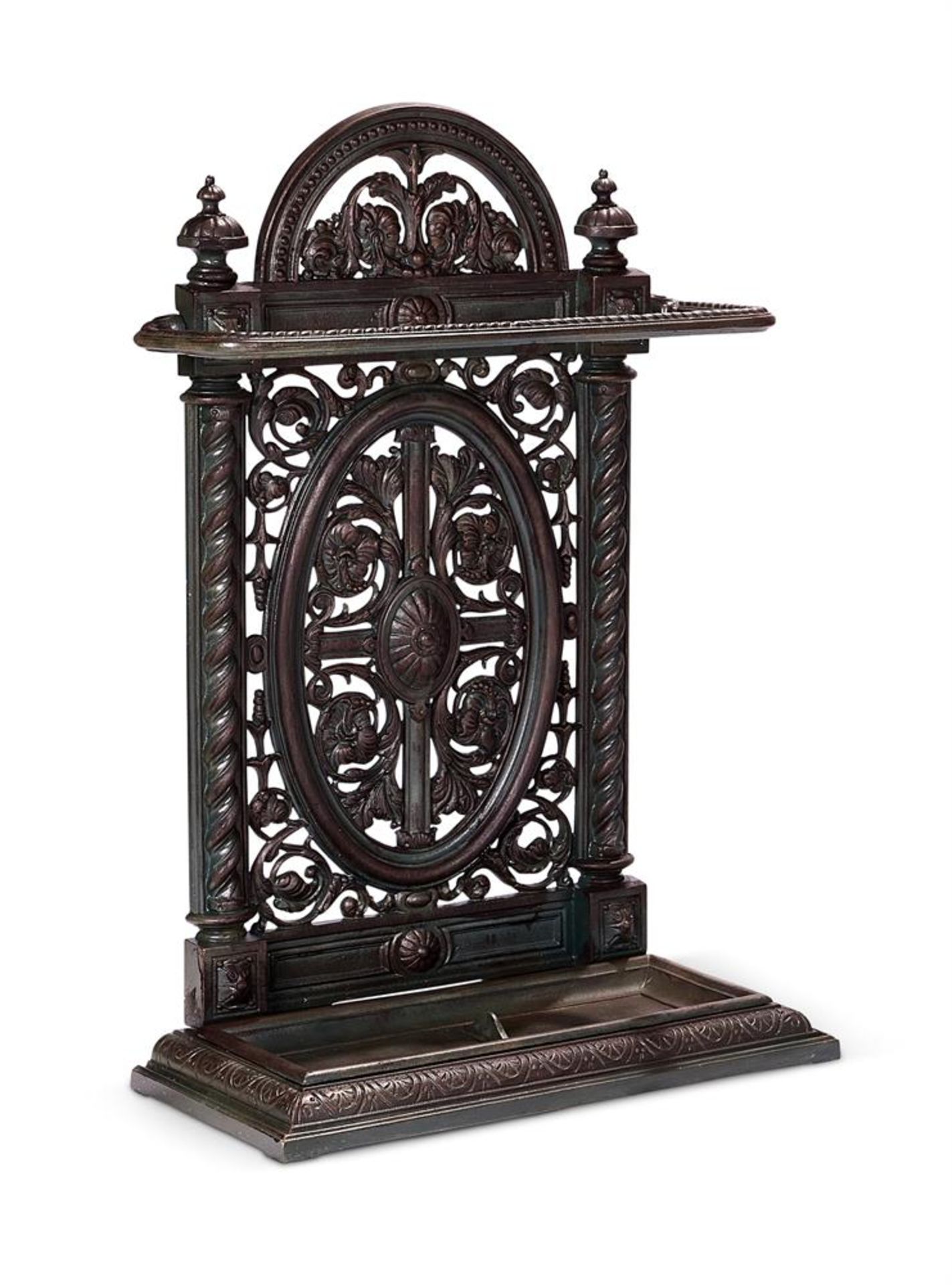 A VICTORIAN CAST IRON STICK STAND BY THE CARRON WORKS FOUNDRY