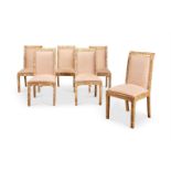 A SET OF SIX AMERICAN CRUSHED OYSTER SHELL VENEERED DINING CHAIRS, CIRCA 1985