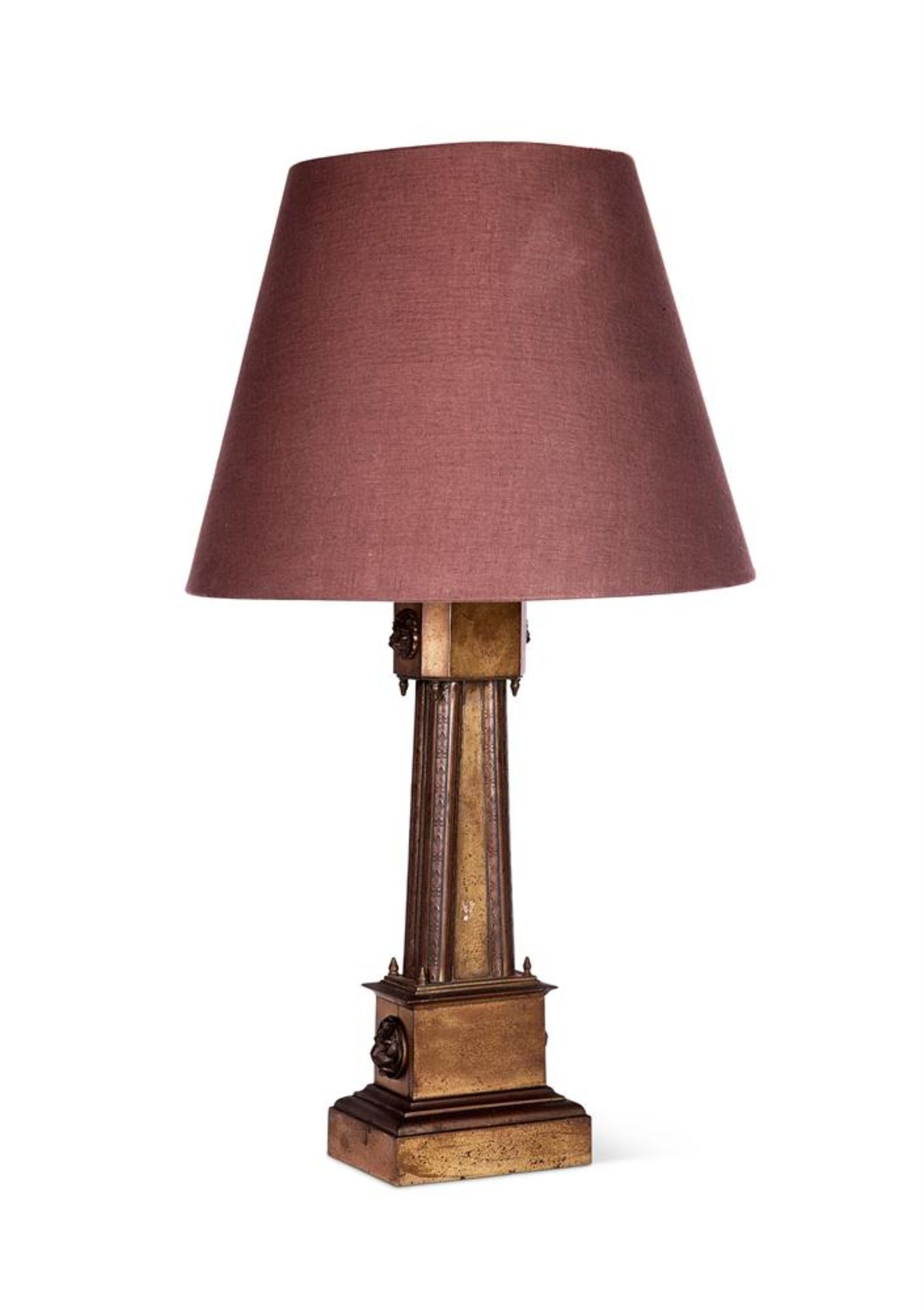 A LARGE BRONZE AND COPPER TABLE LAMP, LATE 19TH CENTURY