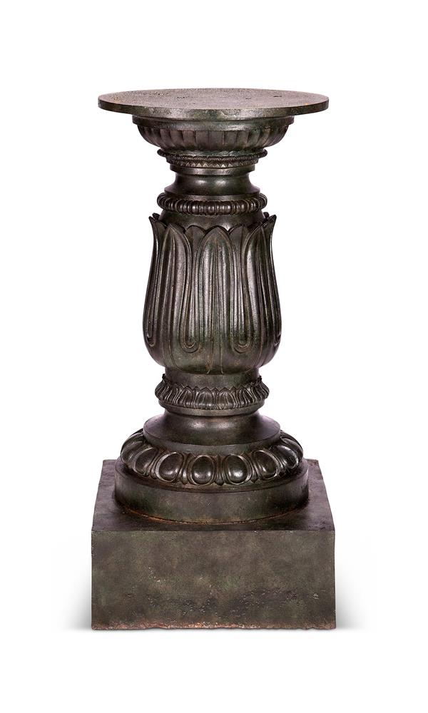 A CAST IRON PEDESTAL IN THE MANNER OF THE HANDYSIDE FOUNDRY, LATE 19TH CENTURY