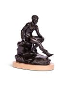 AFTER THE ANTIQUE, A BRONZE FIGURE OF THE SEATED MERCURY, LATE 19TH CENTURY