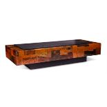 A LACQUERED COPPER PATCHWORK COFFEE TABLE IN THE MANNER OF PAUL EVANS, CIRCA 1970