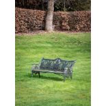 A RARE COALBROOKDALE CAST IRON BENCH IN THE OSMUNDA FERN PATTERN, LATE 19TH CENTURY