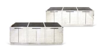 PAUL EVANS (1931-1987), A PAIR OF CHROMIUM POLISHED STEEL SIDE CABINETS, CIRCA 1970