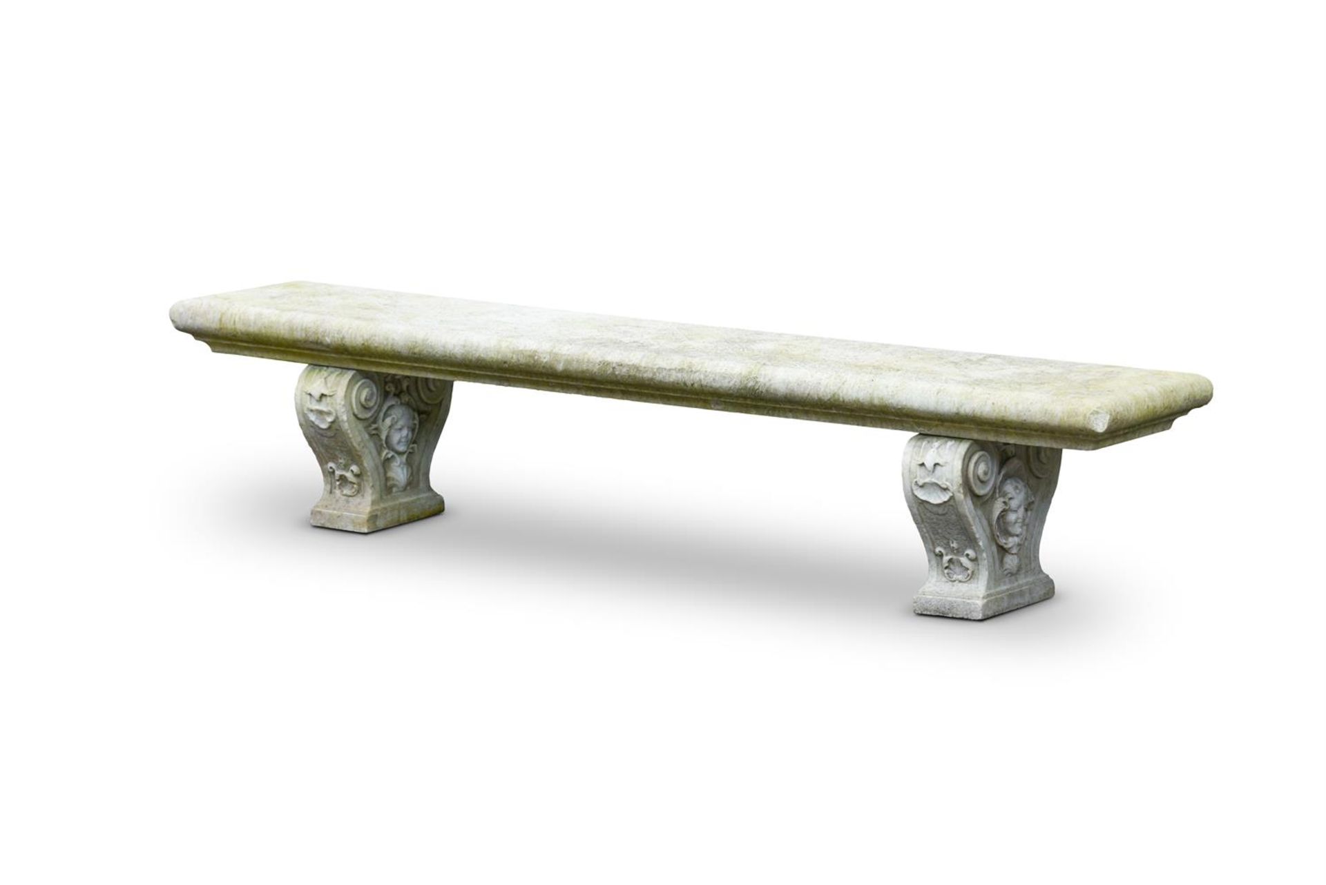 A MARBLE GARDEN OR ARRAS BENCH, 20TH CENTURY