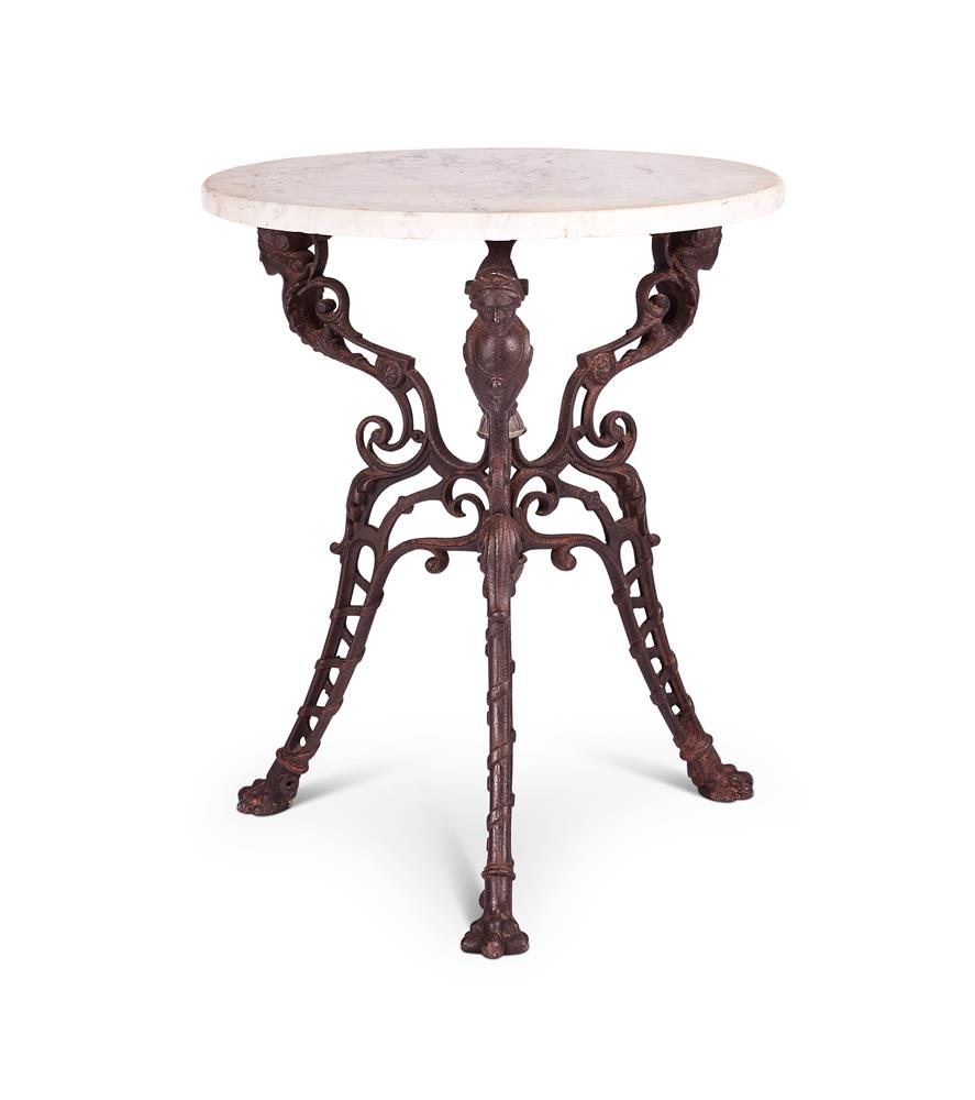 A VICTORIAN CAST IRON GARDEN TABLE IN THE MANNER OF COALBROOKDALE, SECOND HALF 19TH CENTURY