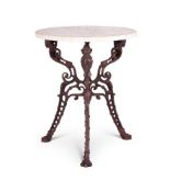 A VICTORIAN CAST IRON GARDEN TABLE IN THE MANNER OF COALBROOKDALE, SECOND HALF 19TH CENTURY