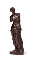 AFTER THE ANTIQUE, A BRONZE FIGURE OF THE VENUS DE MILO CAST BY BARBEDIENNE, MID/LATE 19TH CENTURY