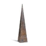 A UNIQUE TEXTURED BRONZE OBELISK CAST BY KEN BOLAN, 2008