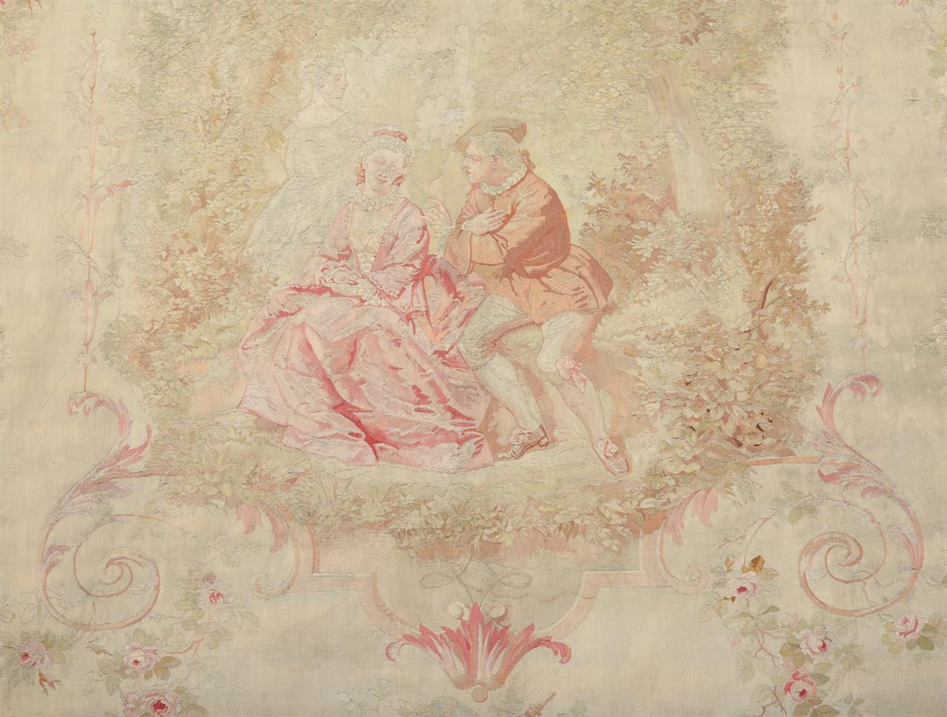 A BELGIAN WOVEN TAPESTRY IN AUBUSSON STYLE, LATE 19TH/EARLY 20TH CENTURY - Bild 2 aus 2