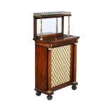 Y A REGENCY ROSEWOOD AND GILT METAL MOUNTED SIDE CABINET