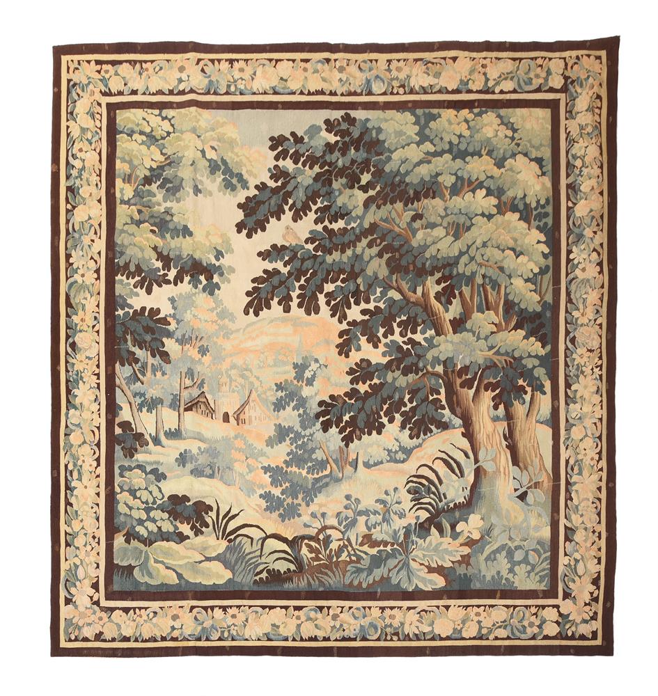 A VERDURE TAPESTRY WALL HANGING IN 17TH CENTURY FLEMISH STYLE