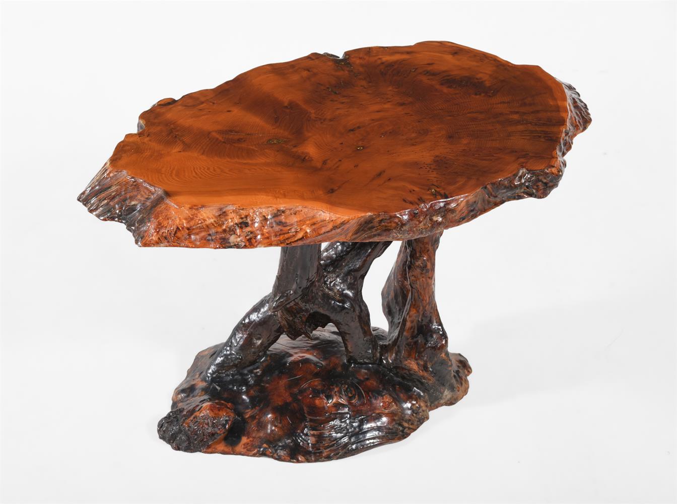 A YEW WOOD, BURR AND ROOT WOOD TABLE, 20TH CENTURY - Image 2 of 4