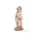 A CARVED WHITE PAINTED FIGURE OF A CHILD, POSSIBLY SPANISH, 18TH CENTURY