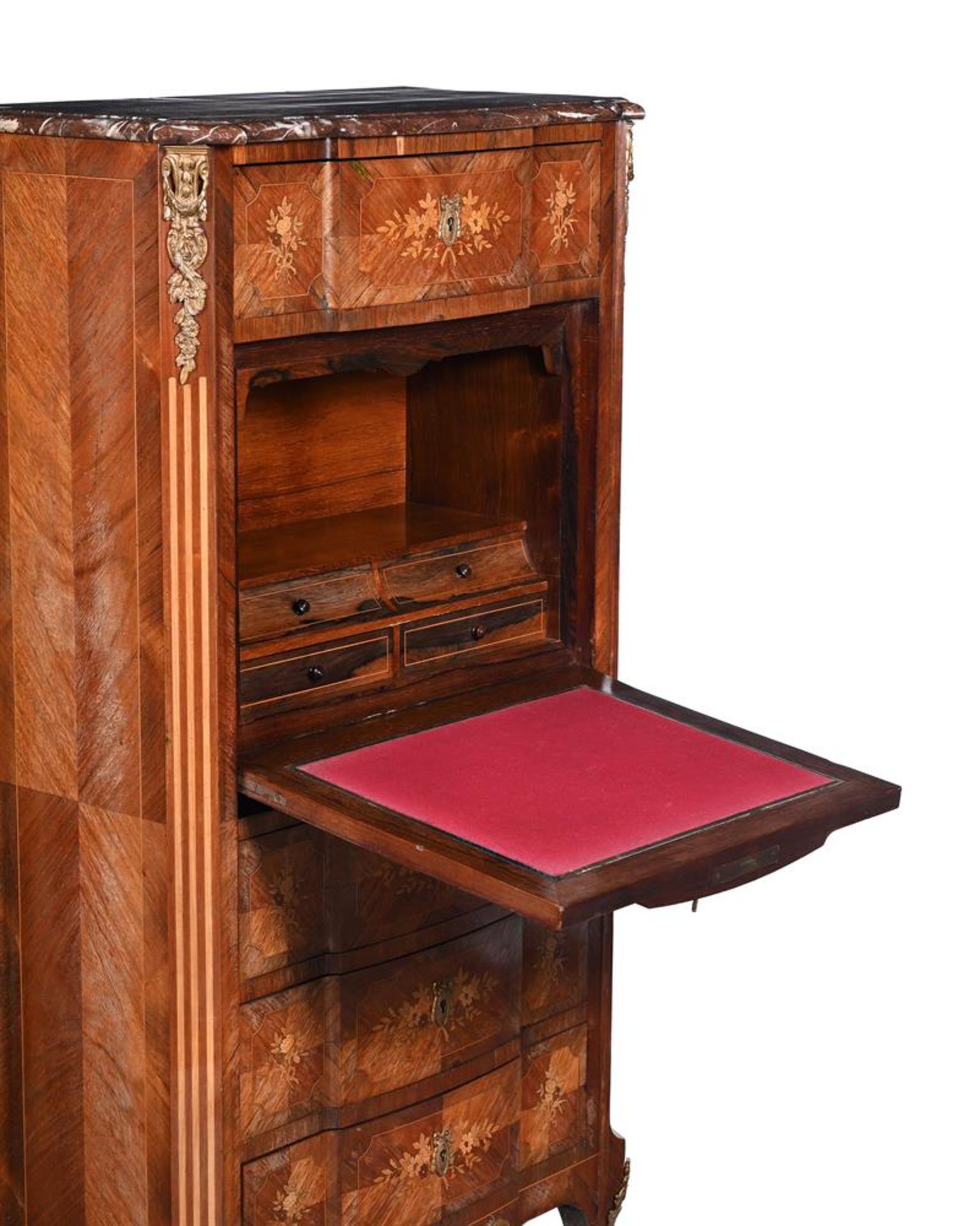 Y A FRENCH ROSEWOOD, KINGWOOD AND MARQUETRY SECRETAIRE A ABATTANT - Image 2 of 3