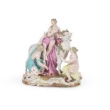 A MEISSEN PORCELAIN FIGURE OF EUROPA AND THE BULL, LATE 19TH CENTURY