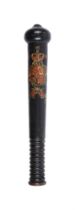 A WILLIAM IV PAINTED WOOD TRUNCHEON