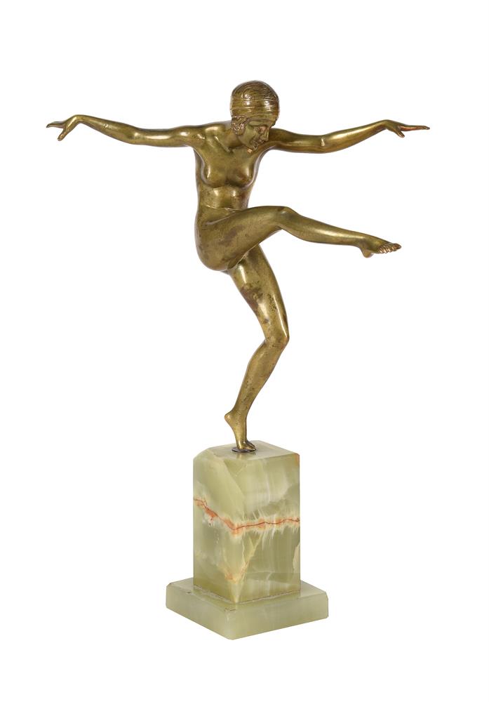 AFTER JOSEF LORENZL, A BRONZE MODEL OF A DANCER IN ART DECO STYLE, MID 20TH CENTURY