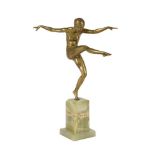 AFTER JOSEF LORENZL, A BRONZE MODEL OF A DANCER IN ART DECO STYLE, MID 20TH CENTURY