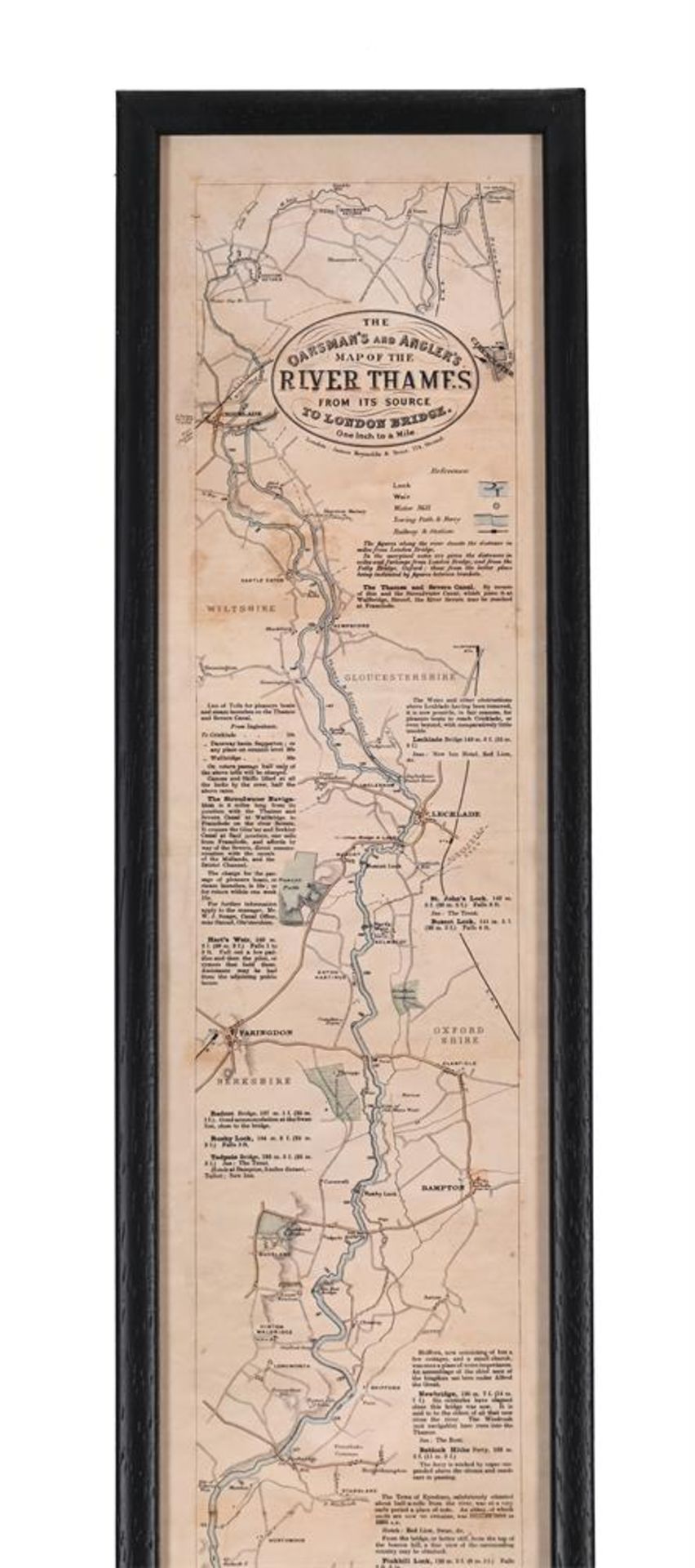 THE OARSMANS AND ANGLERS MAP OF THE THAMES