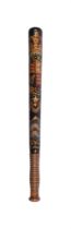 AN EARLY VICTORIAN PAINTED WOOD TRUNCHEON FOR THE HUNDRED OF WHALESBONE