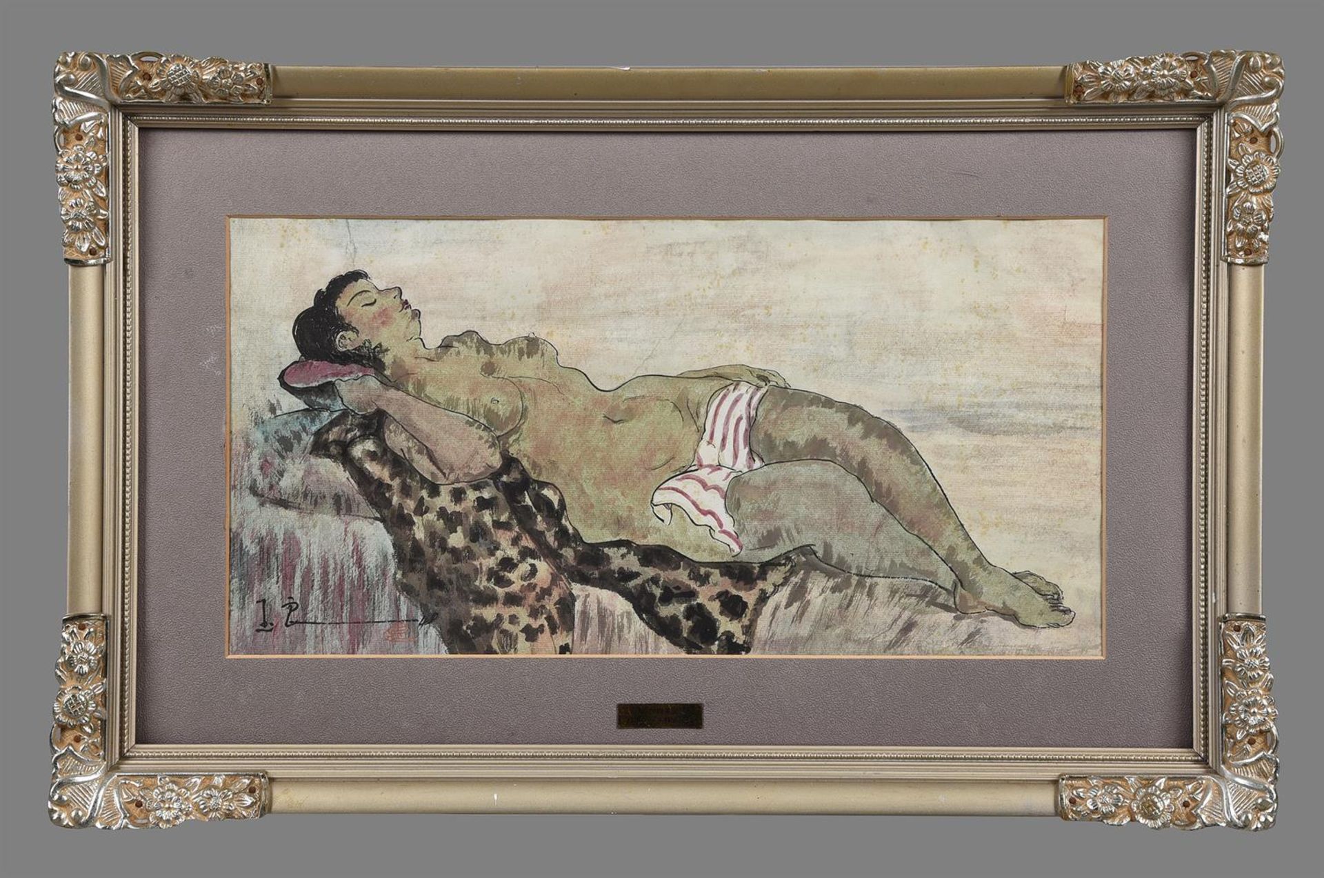 A CHINESE WATERCOLOUR PAINTING OF NUDE LADY, 20TH CENTURY - Bild 2 aus 2