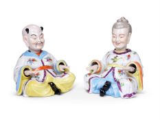 A PAIR OF DRESDEN PAGODA FIGURES, MODERN, IN THE MEISSEN STYLE