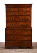 A GEORGE III MAHOGANY CHEST ON CHEST, CIRCA 1780