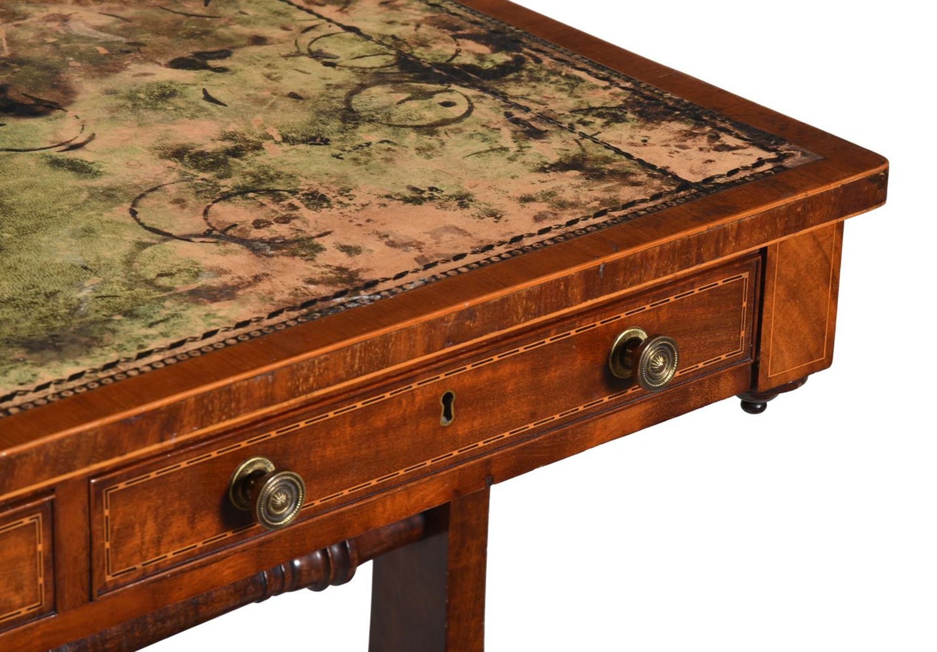 A GEORGE IV MAHOGANY AND INLAID CENTRE WRITING TABLE, CIRCA 1830 - Image 2 of 2