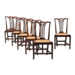A SET OF SIX GEORGE III OAK SIDE CHAIRS, SECOND HALF 18TH CENTURY
