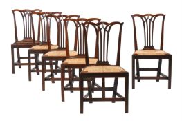 A SET OF SIX GEORGE III OAK SIDE CHAIRS, SECOND HALF 18TH CENTURY