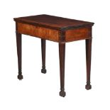 A GEORGE III MAHOGANY FOLDING GAMES TABLE, LATE 18TH CENTURY