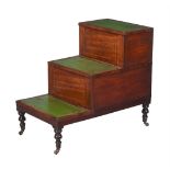A REGENCY MAHOGANY AND LEATHER LIBRARY STEPS, CIRCA 1820